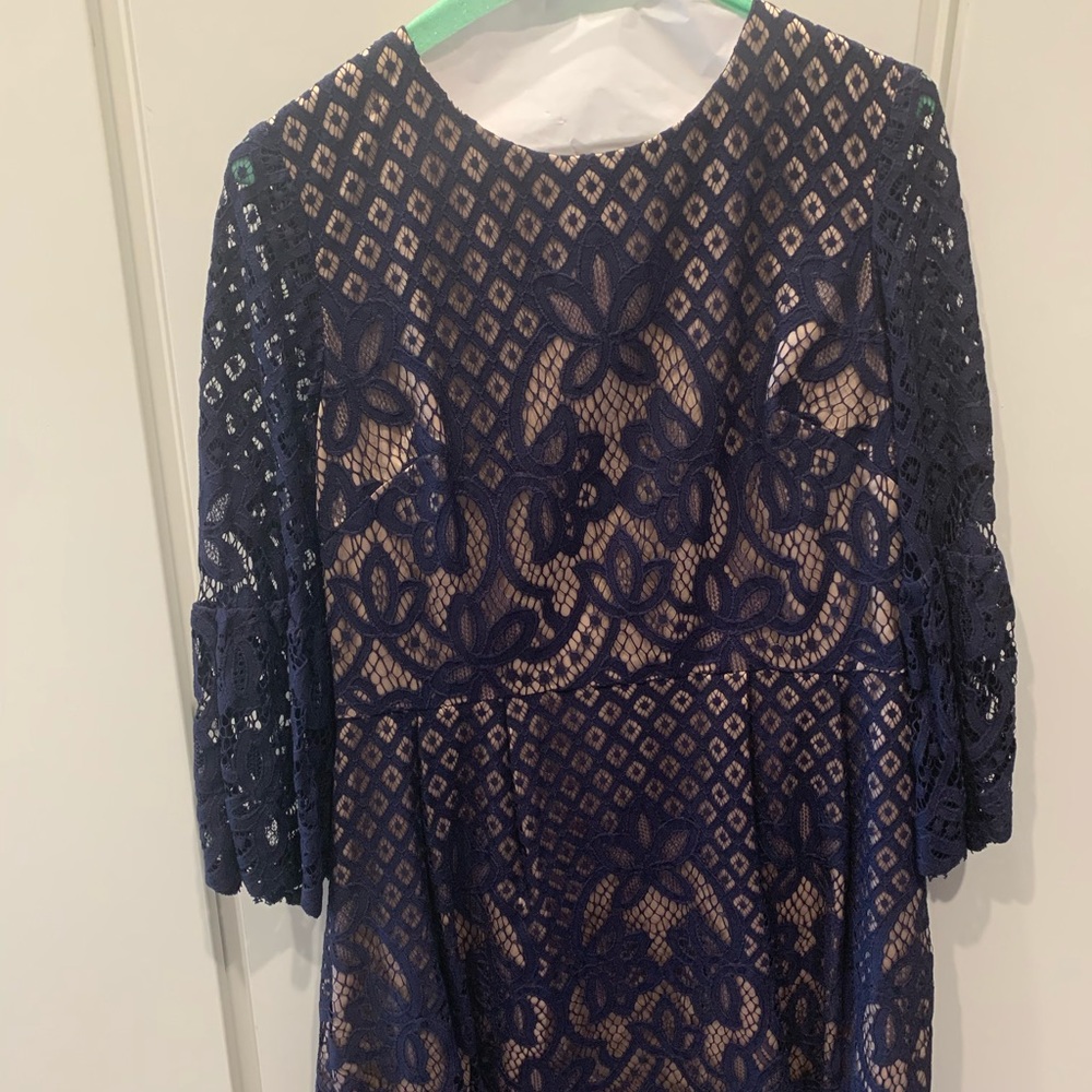 Eliza J blue lace a-line dress
